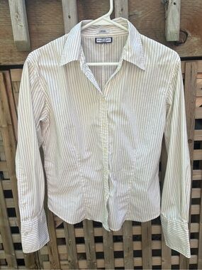 Studio London Black Pinstripe Stretch Button-Up Shirt